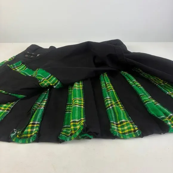 Tartan Green Plaid Pleated Hybrid Utility Kilt Sz XL - Picture 9 of 9